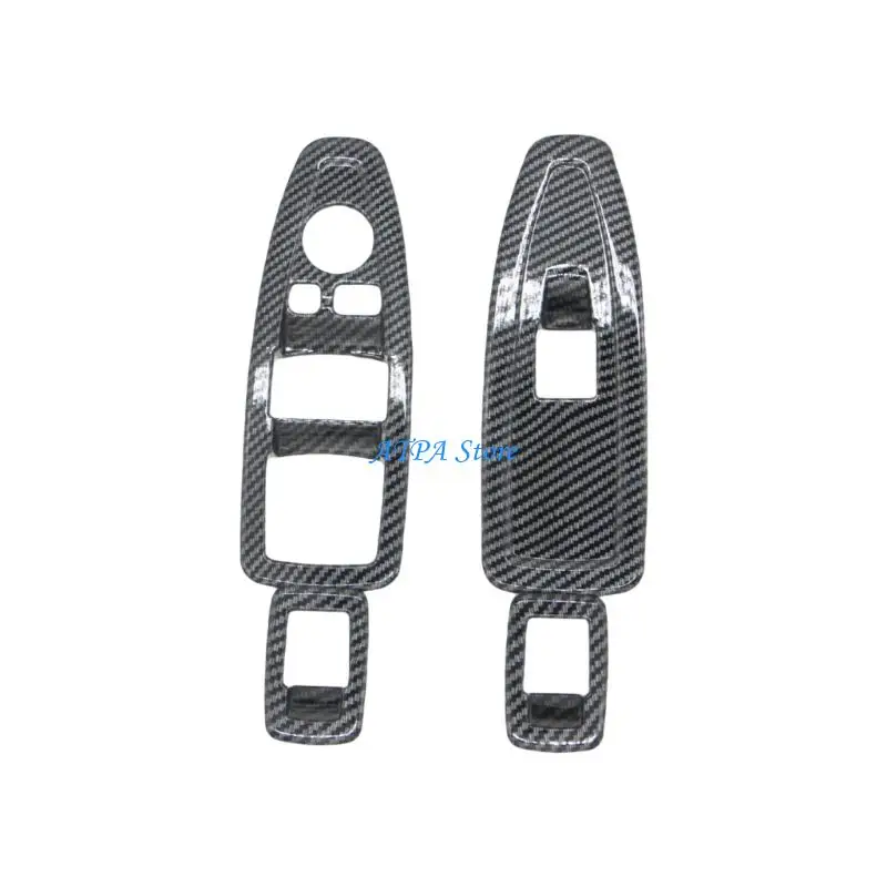 

U13C Easy Install Glass Lift Button Cover Trim Carbon Fiber Look Window Switch Panel