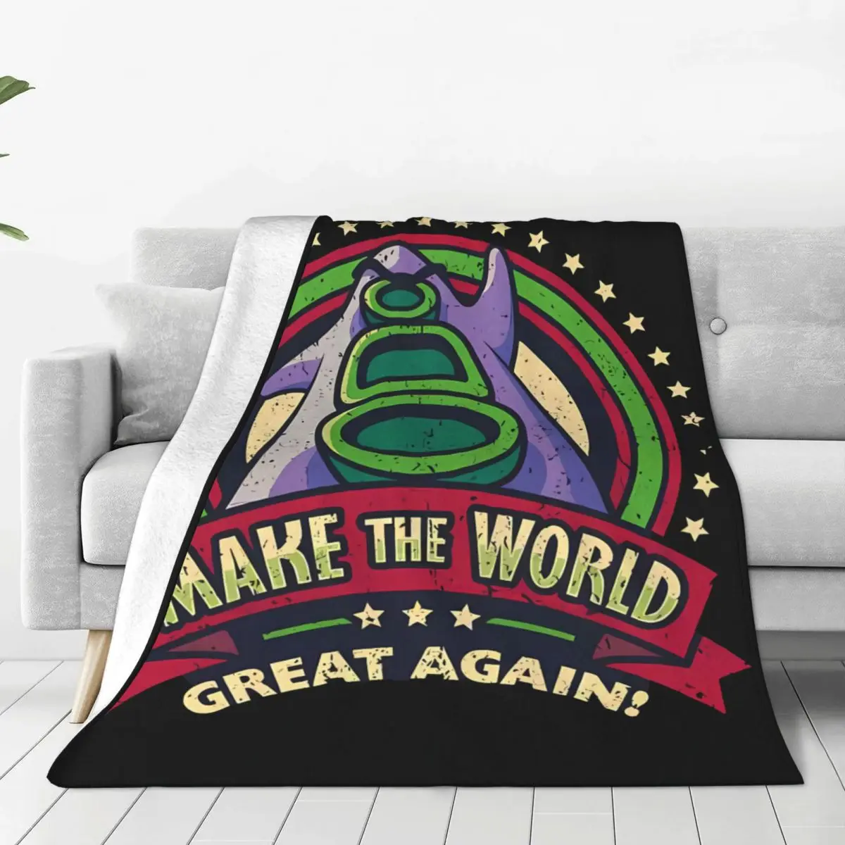 Warm Soft Blankets Day Of The Tentacles Game Throw Blanket Make the World Great Again Flannel Bedspread Chair Sofa Bed Cover