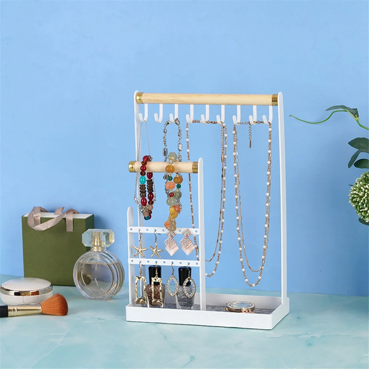 4 Layer Jewelry Rack Earring Storage Ring Jewelry Rack Necklace Bracelet Jewelry Rack for Jewelry Display and Storage