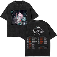 Ado Moth To A Flame Phantom Siita 2025 Washed T-shirt Men Women Summer Japanese Pop Music T Shirts Male Vintage Oversized Tees