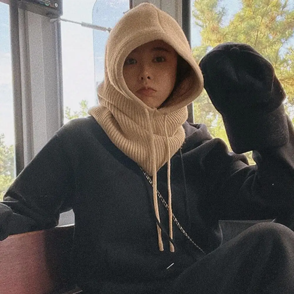 الشتاء بالاكلافا قبعة محبوك قبعات مقنعين الصوفية للنساء الرجال في الهواء الطلق الدافئة قطعة واحدة طوق الرقبة الرباط بيني قبعة