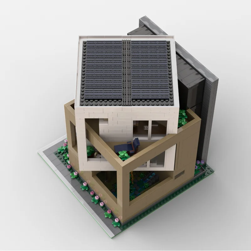 Modèle de Construction de ville modulaire Moc brique de Construction modulaire urbain Villa2 modèle blocs technologiques noël bricolage jouet Construction cadeau