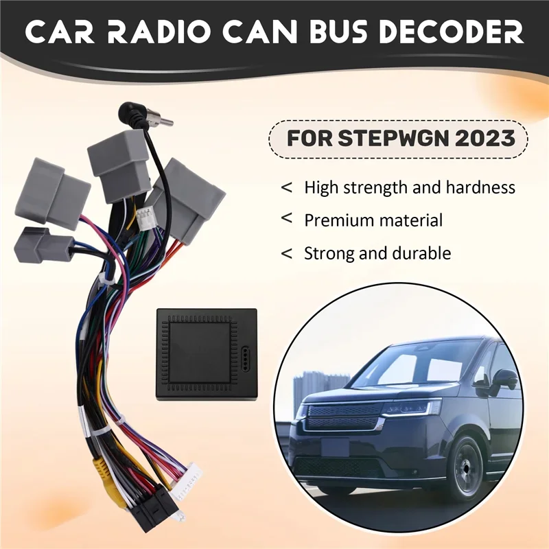 For Honda Stepwgn 2023 Compatible Canbus Adapter Wiring Harness Power Cable CAN Bus Decoder For Car Radio