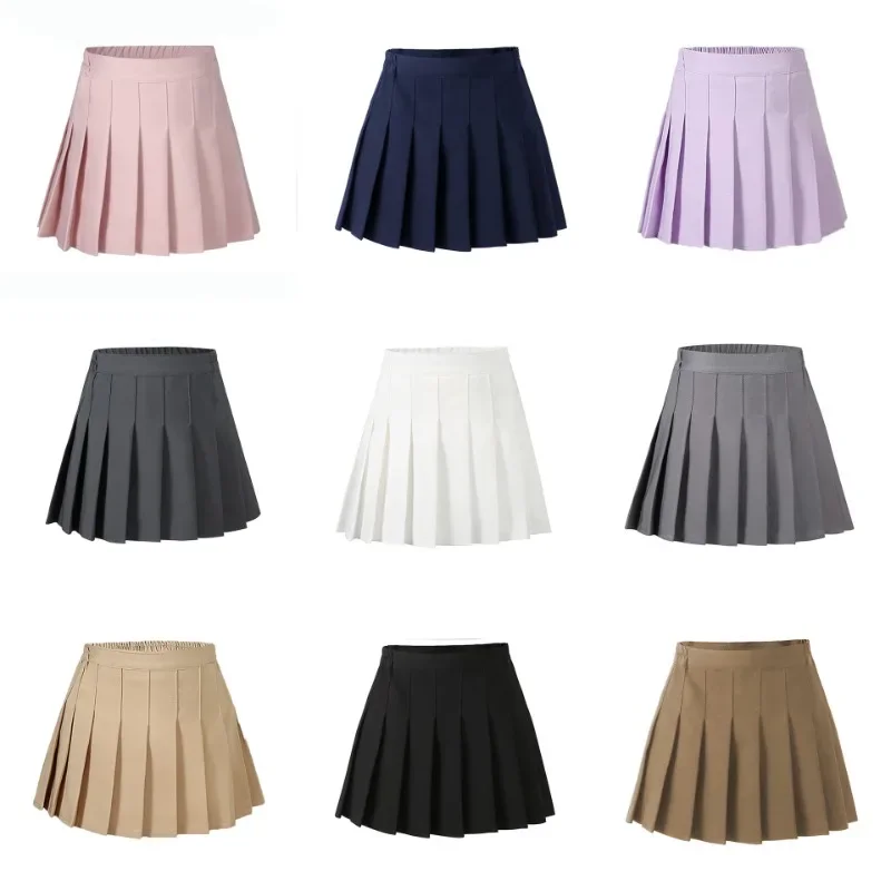 Children\'s Pleated Skirt Solid All-match A-line Short Skirt for Girls School Uniform Dance Performance Costume 12 Y Kids Clothes