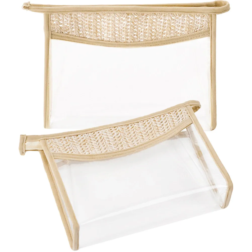 

2Pcs Storage Bags Waterproof Transparent Makeup Organizer Travel Toiletry Bag Small Portable Storage Pouch