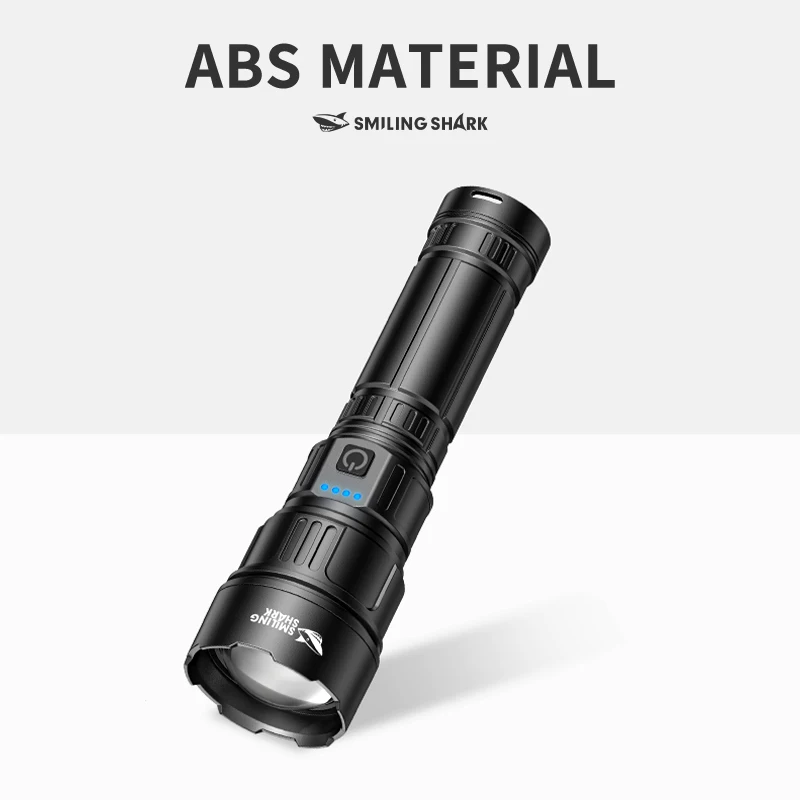 SMILINGSHARK SD7170 Ultra-Bright Flashlight,Rechargeable Zoomable Torch, with Power Bank Function, for Outdoor Camping, Hiking