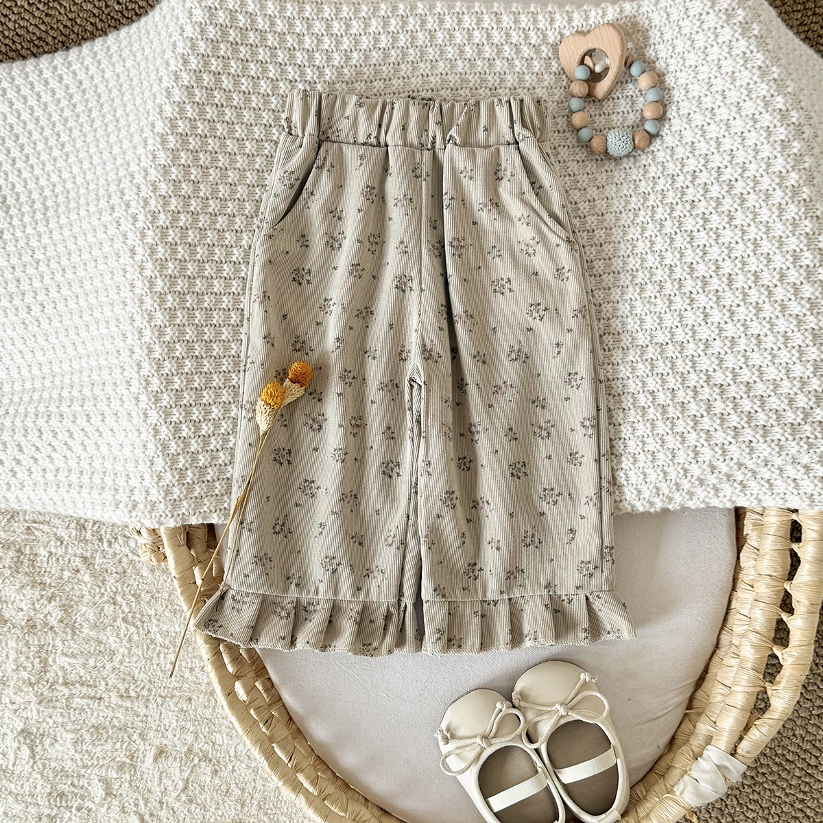 Spring Autumn New Baby Pants Casual Floral Print Pants 1-3Years Toddler Girls Fashion Trousers