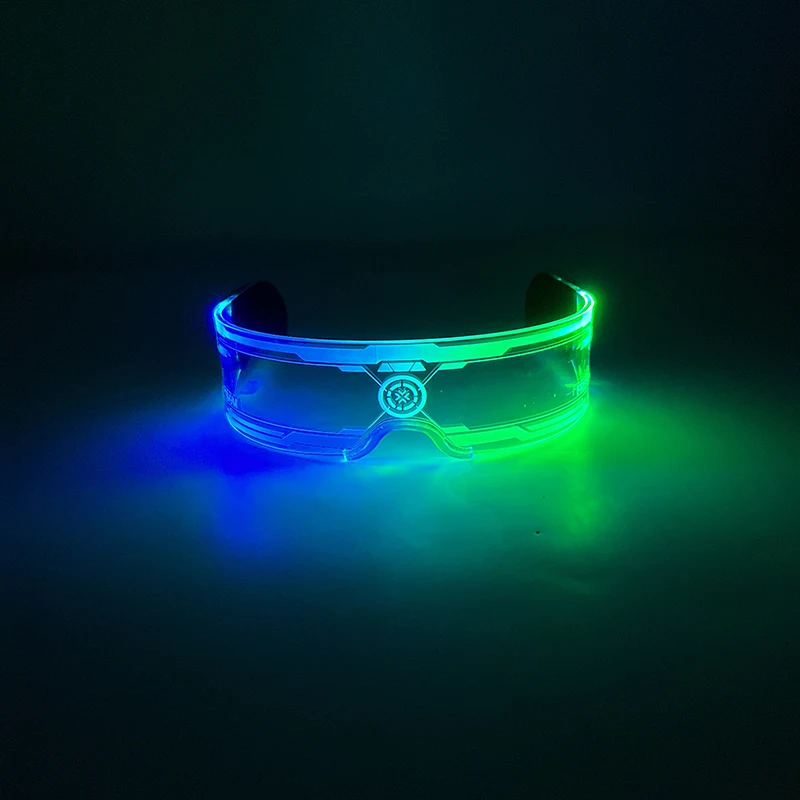 Fashion Futuristic 7 Colors Change LED Light Glasses Glow In The Dark Party Glasses Bar Club Props Luminous Glasses Performence