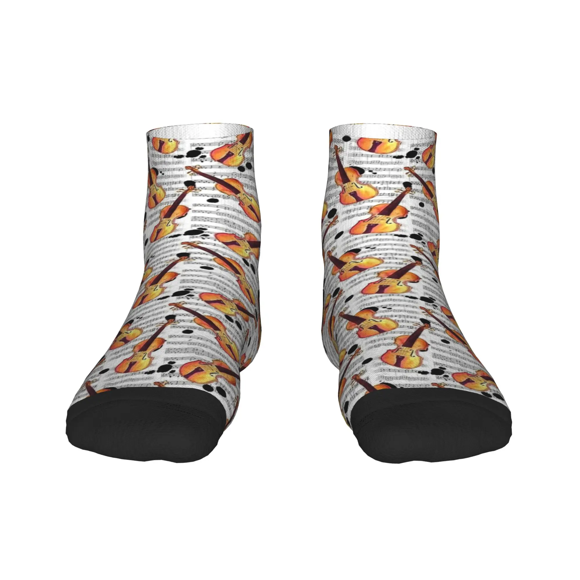 الغيتار الرجعية الكمان الموسيقى الفن الكاحل الجوارب مخصص أنيقة الجوارب غير رسمية الخريف المضادة للانزلاق تسلق تنفس جورب للزوجين