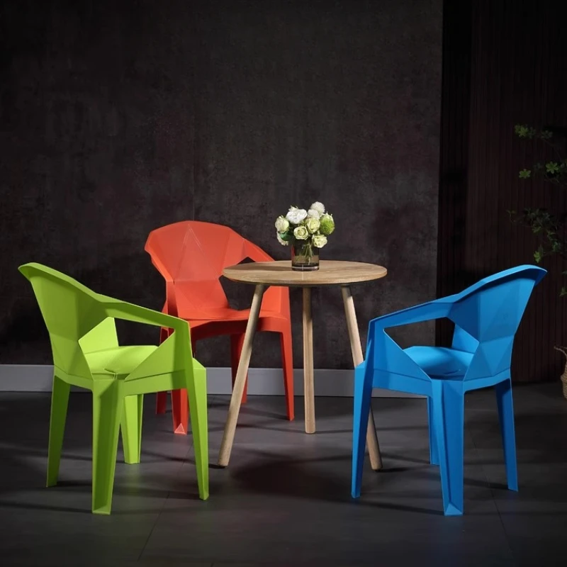 

Plastic Restaurant Dining Chairs Backrest Outdoor Stool Armchair Dining Chairs Ergonomic Silla Nordica Kitchen Furniture QF50DC