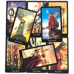 Hot selling 12 * 7CM Tarot Witches Tarot  Leisure entertainment games Card, family gatherings Tarot Card Brochure Guide