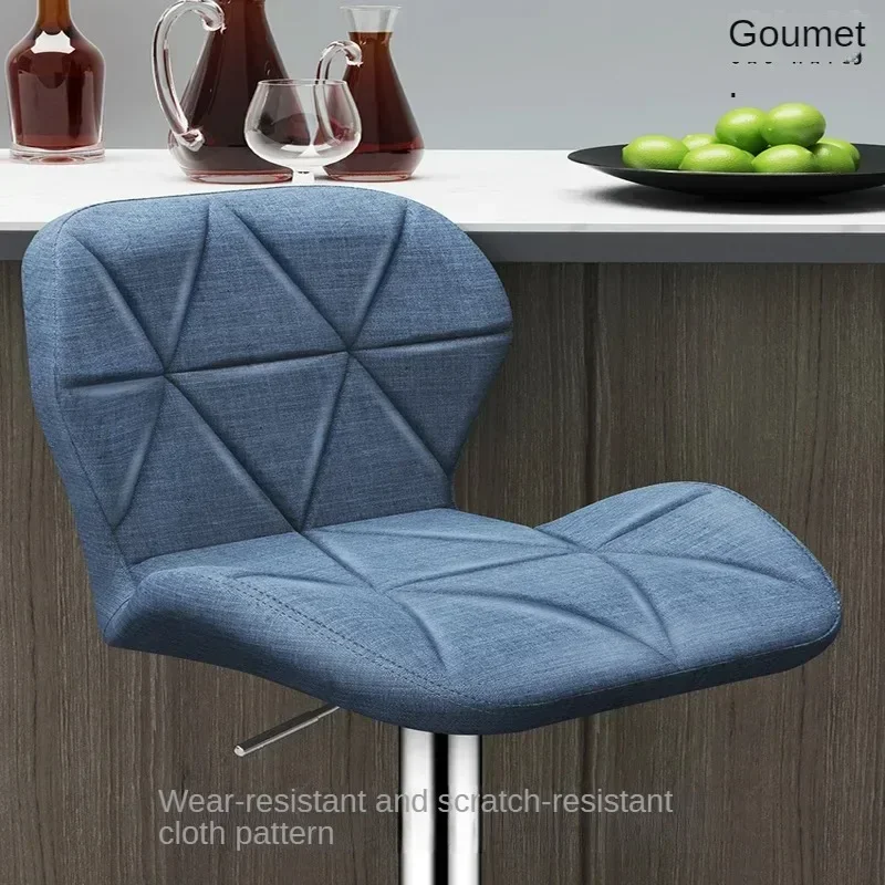 PU Leather Bar Stools Counter Height Stools Adjustable Swivel Tall Chairs with Backrest Modern Black Furniture