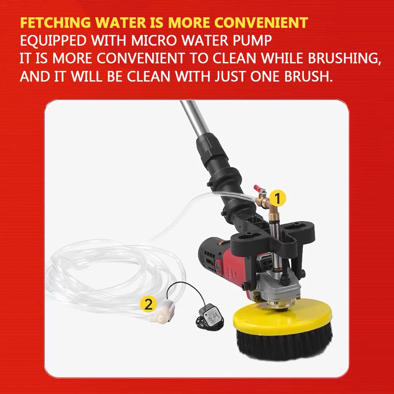 860W Multifunctional Electric Concrete Floor Scrubber Floor Cleaning Tool Handheld Marble Tile Cleaning Equipment