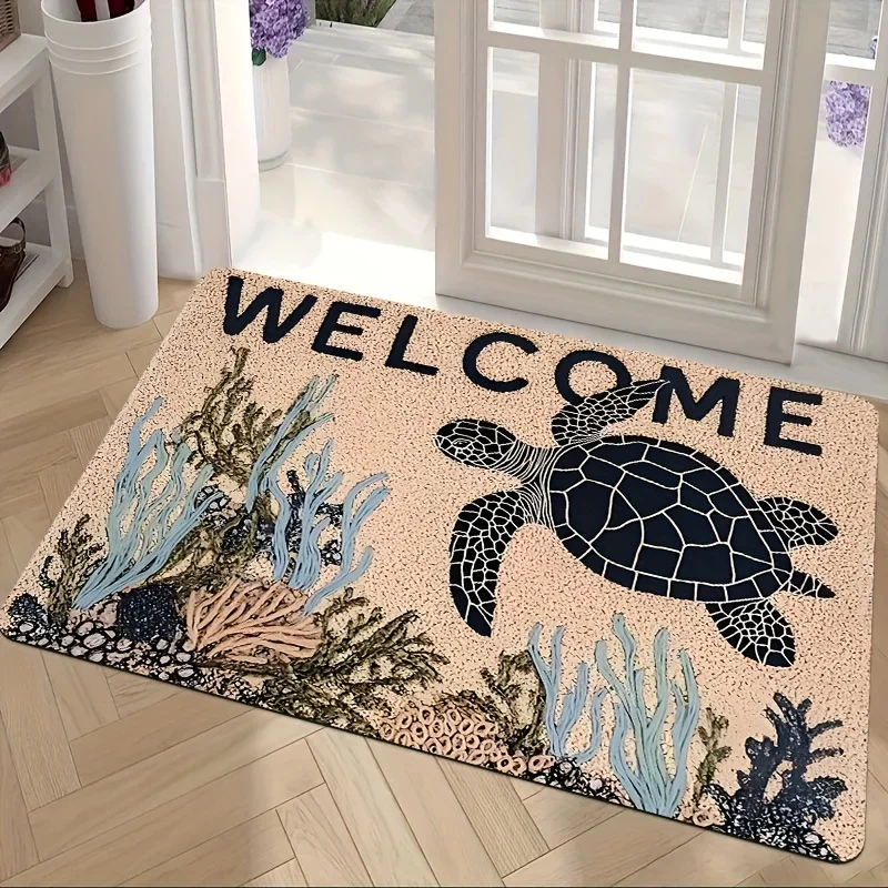 Wipe Your Paws Rectangular Area Rug Cute Paw Print Letter Graphic Floor Mat for Entryway Porch Pet Lovers Home Decoration