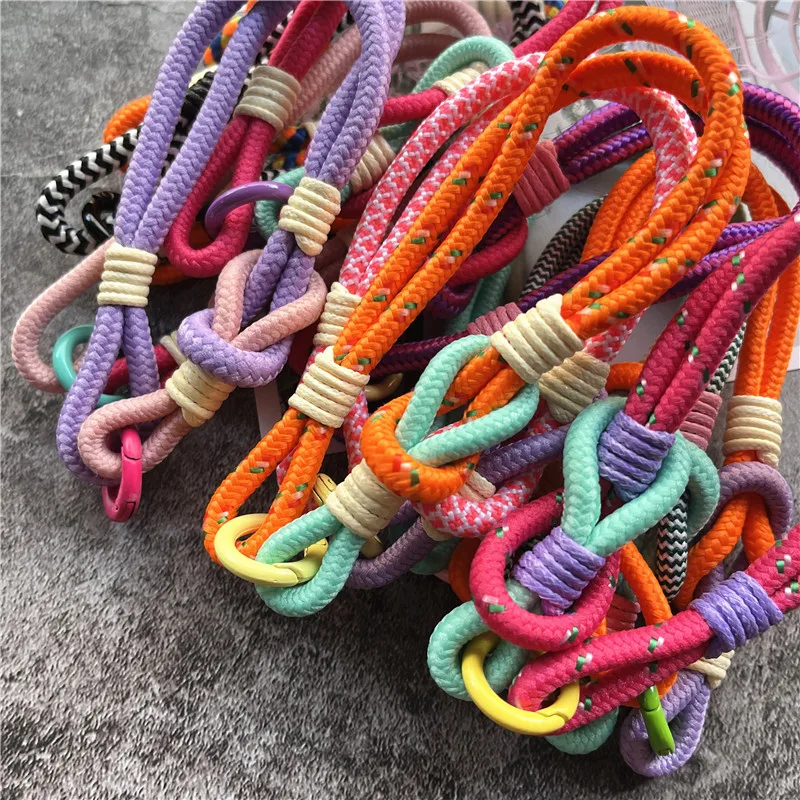 Luxury Cell Phone Charm Wrist Strap with Patch Key Lanyards