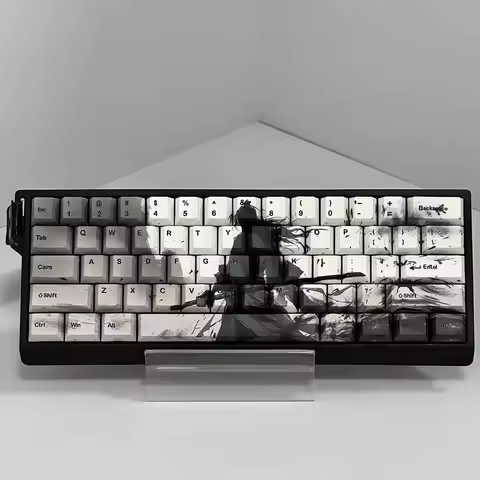 Warrior Theme Custom Keycaps Cherry PBT Mechanical Keyboard Keyset for 60-68 Key Layout Cross Axis Gaming Keyboard Accessories