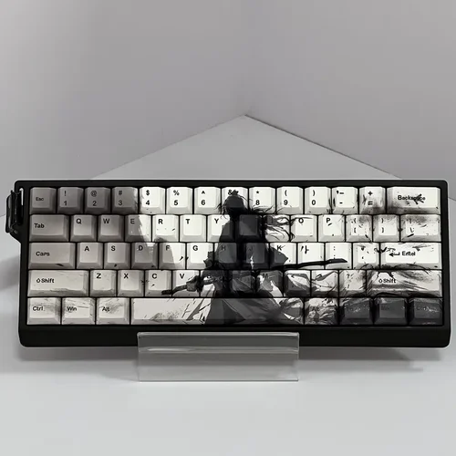 Teclas personalizadas con tema de guerrero, juego de teclas de teclado mecánico Cherry PBT para diseño de teclas 60-68, accesorios de teclado para juegos de eje transversal