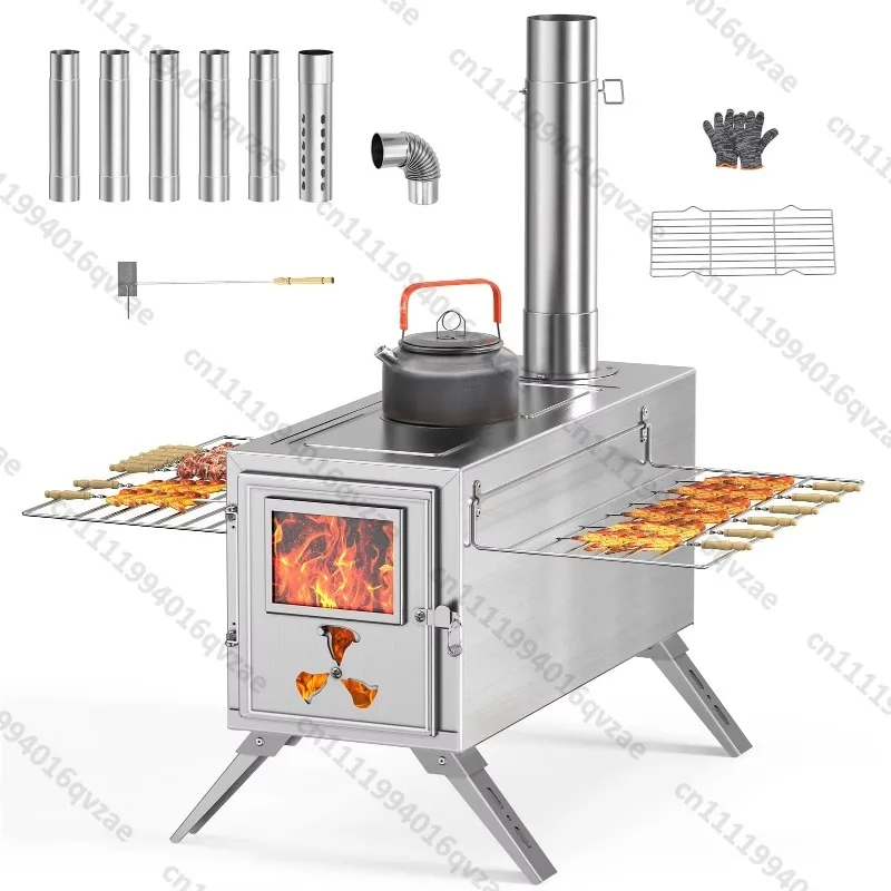 Portable Carbon Steel Camping Charcoal Stove - Waterproof Outdoor Cooking and Boiling Hunting and Fishing Stove