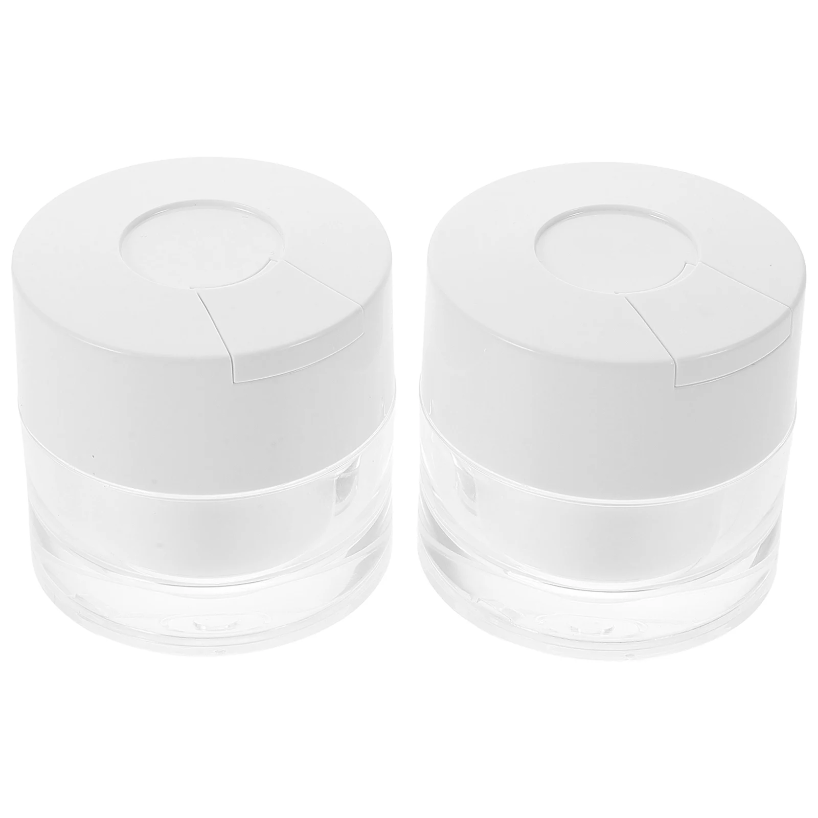

2 Pcs Cream Bottle Portable Travel Containers Spoon Lid Design for Makeup Spatula Glass Dispenser Bottle Jar Packaging