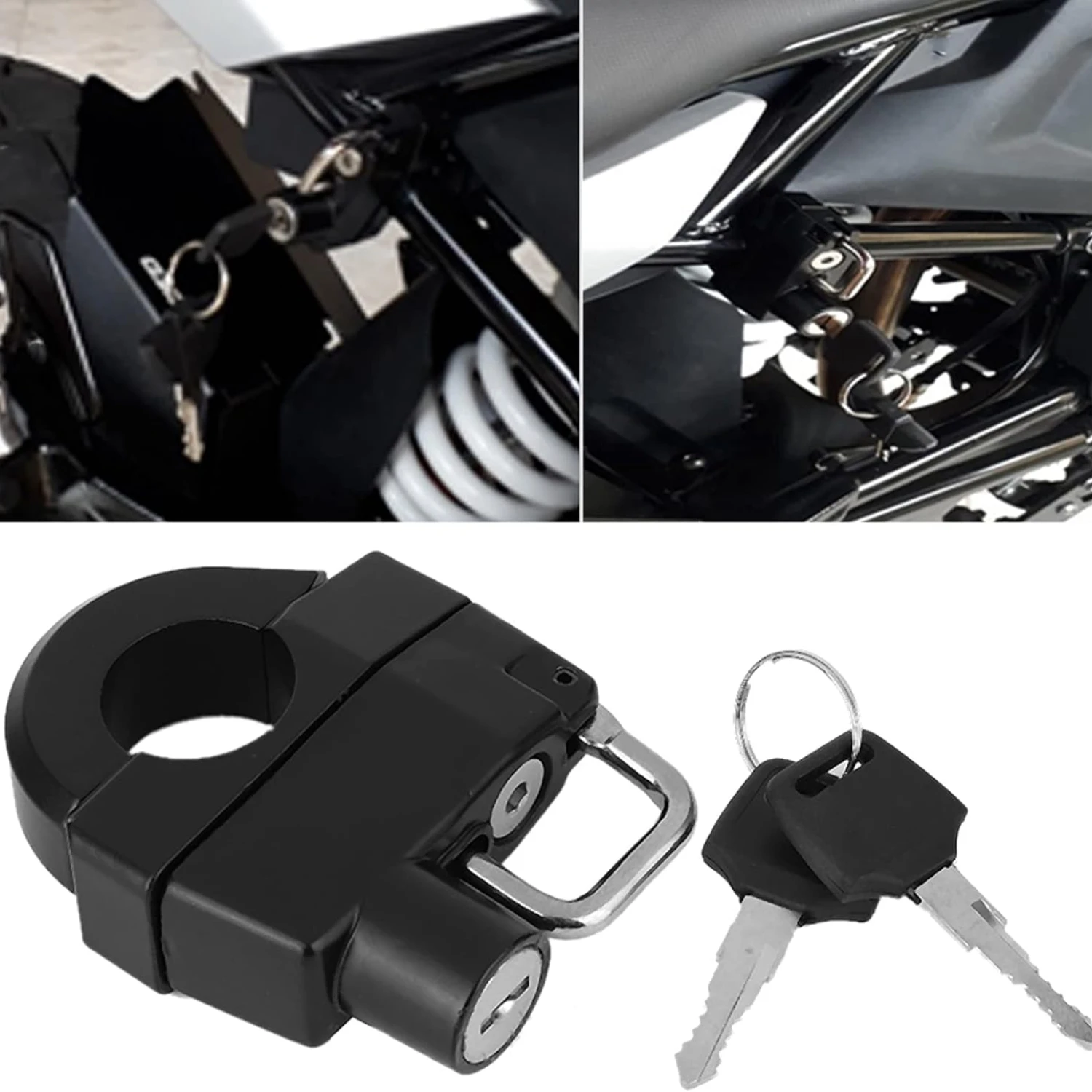 Motorcycle Helmet Lock Zinc Alloy Material Universal Motorbike 22 Mm / 0.9 Inch Handlebar Helmet Lock Set Padlock Accessories