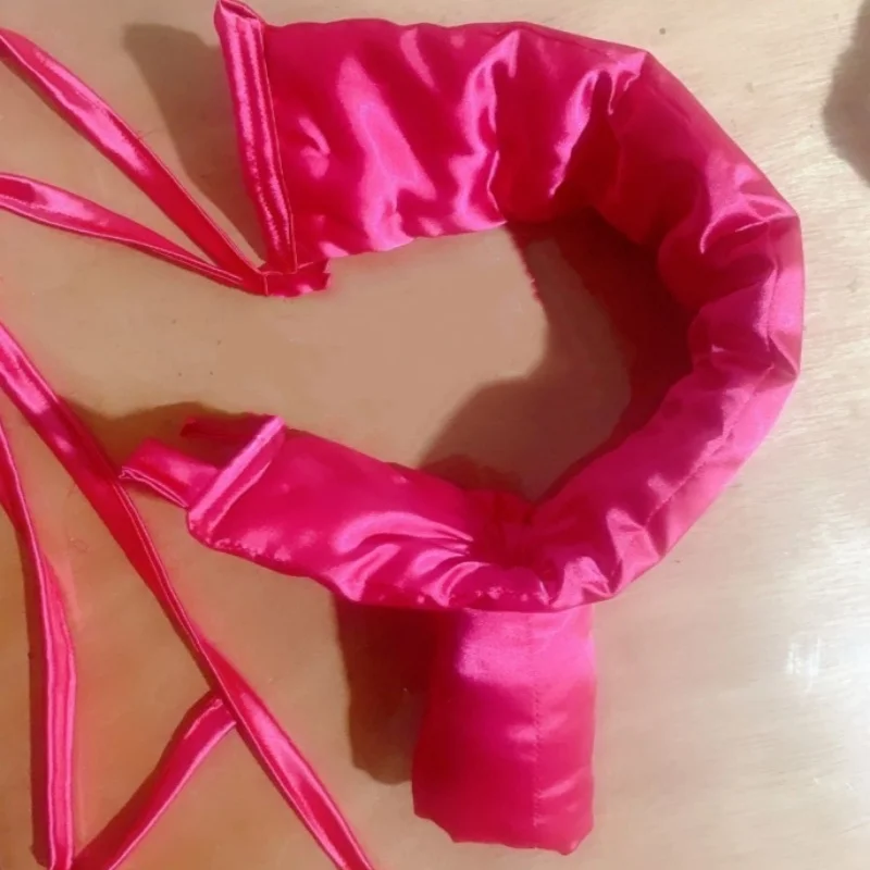 Man Sexy Floral Silky Touch T-back Lace Up Tanga Briefs Thick Puffy Panties FKK Private Party Handmade Costume BF Thong panty