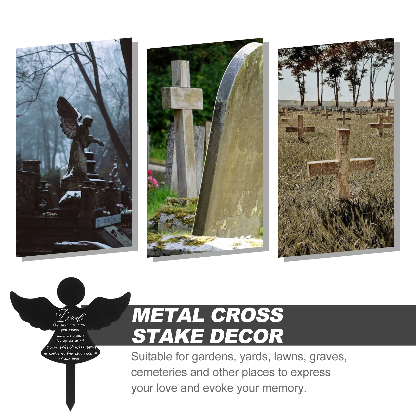 

Angel Cemetery Stake Memorial Plaques for Dad Acrylic Grave Marker Yard Sign Garden Decor Outdoor Ornaments Durability Long Use