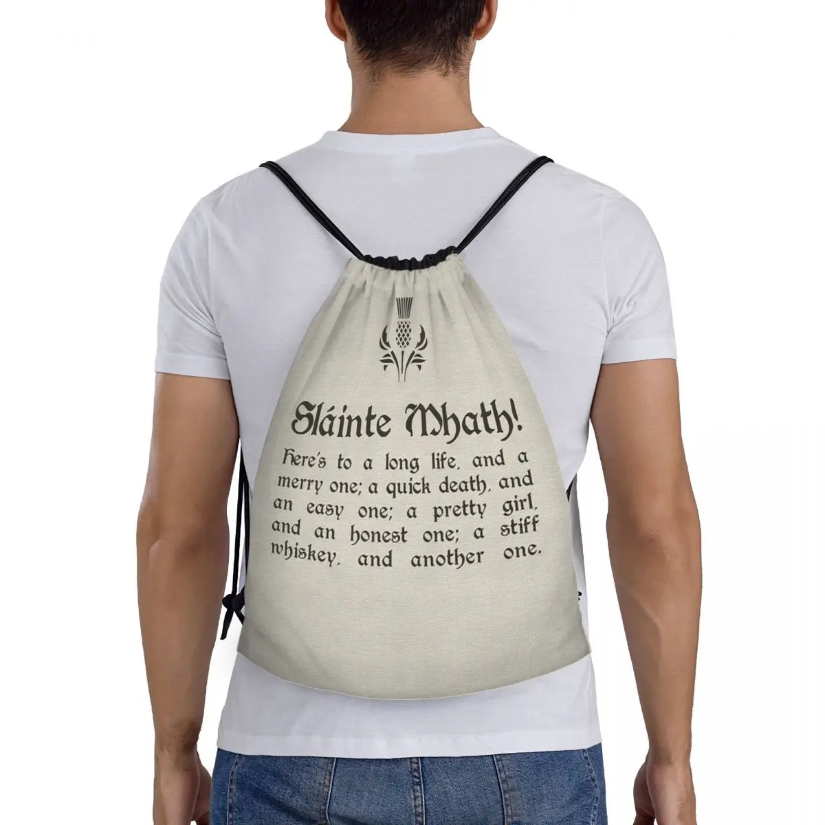 

Slainte Mhath - шотландский тост с рюкзаками Thistl, повседневные портативные сумки на шнурке, сумка для обуви, сумки для книг для мужчин, женщин, студентов