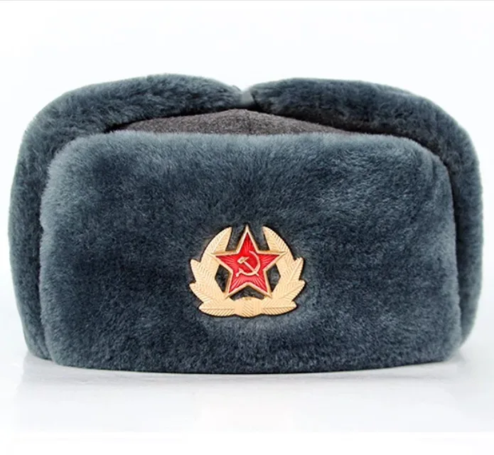

Зимняя шапка-ушанка в советском стиле, толстая, качественная копия