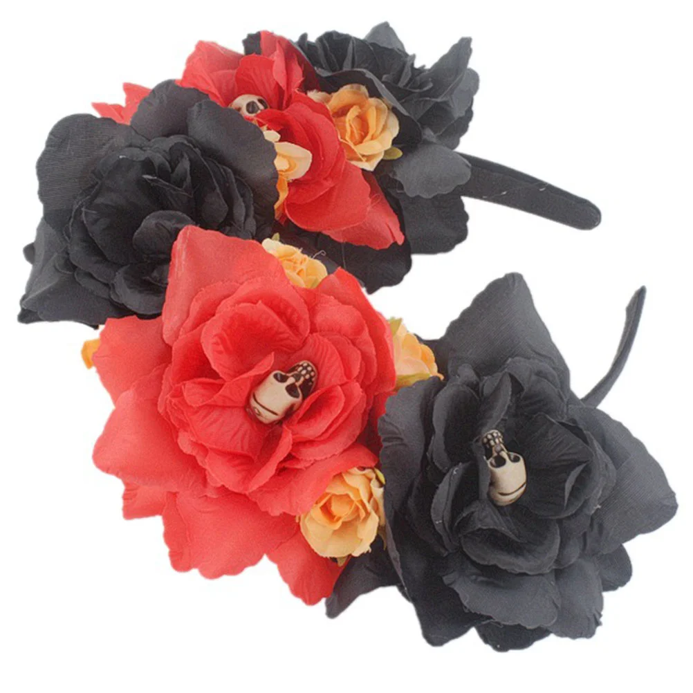 Halloween Party hoofdband hoofdtooi Rose Flower Hair Mexicaanse bloemen zendspoel mode schedel decor decoraties hoepel