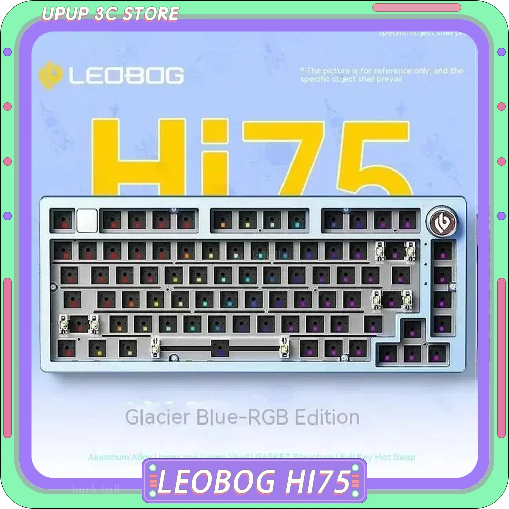 LEOBOG Hi75 기계식 키보드, 알루미늄 합금 와이어드 핫 스왑 RGB 키트, 개스킷 맞춤형 게이밍 키보드, PC 게이머 액세서리, 사무실 