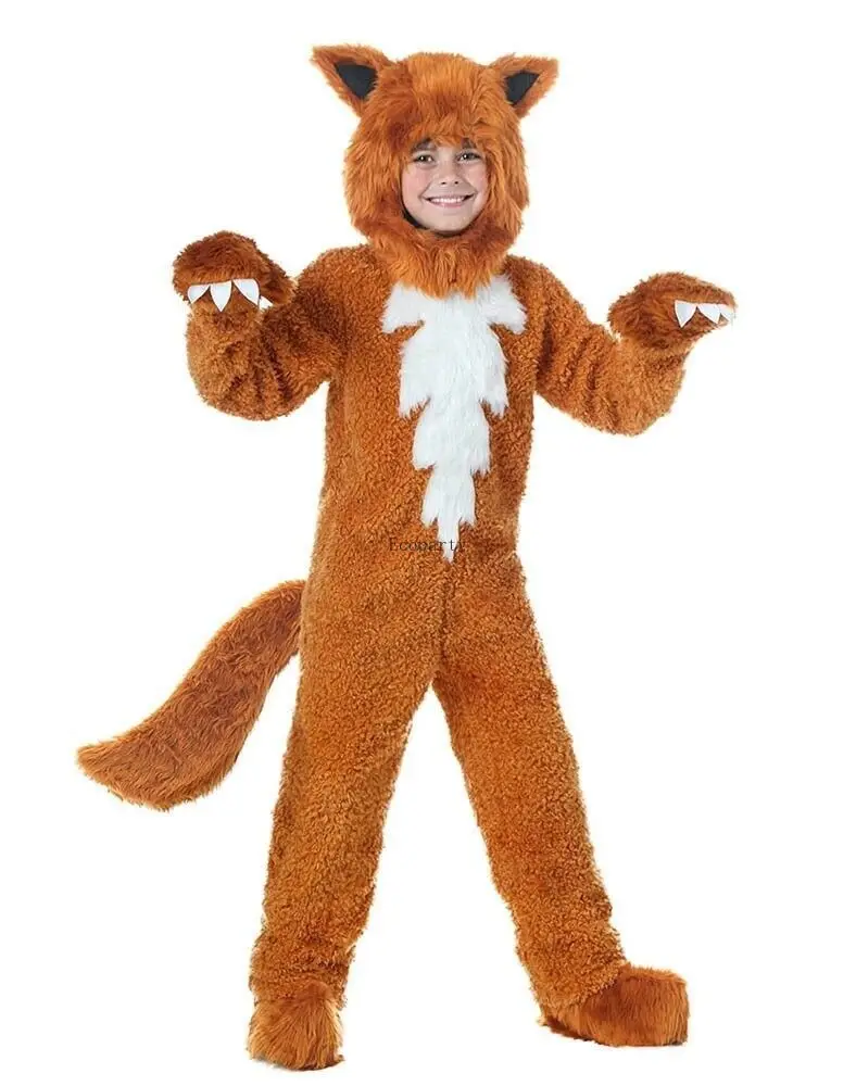 

Kids Fox Costume Animal Book Week Zoo Party Boys Child Girls Halloween Jumpsuit disfraz hombre children clothing mujer ecoparty