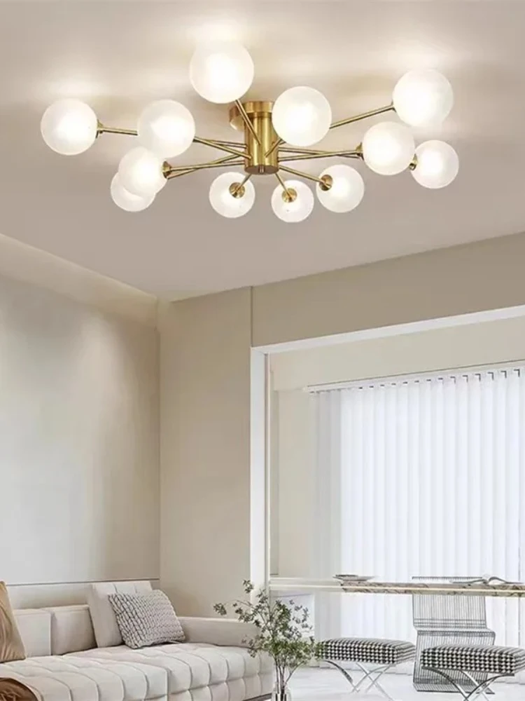 Nordic Glazen Slaapkamer Plafond Kroonluchter G9 voor Woonkamer Loft Hanglamp Scandinavisch Decor Binnenverlichting Lustres Armatuur - afbeelding 2