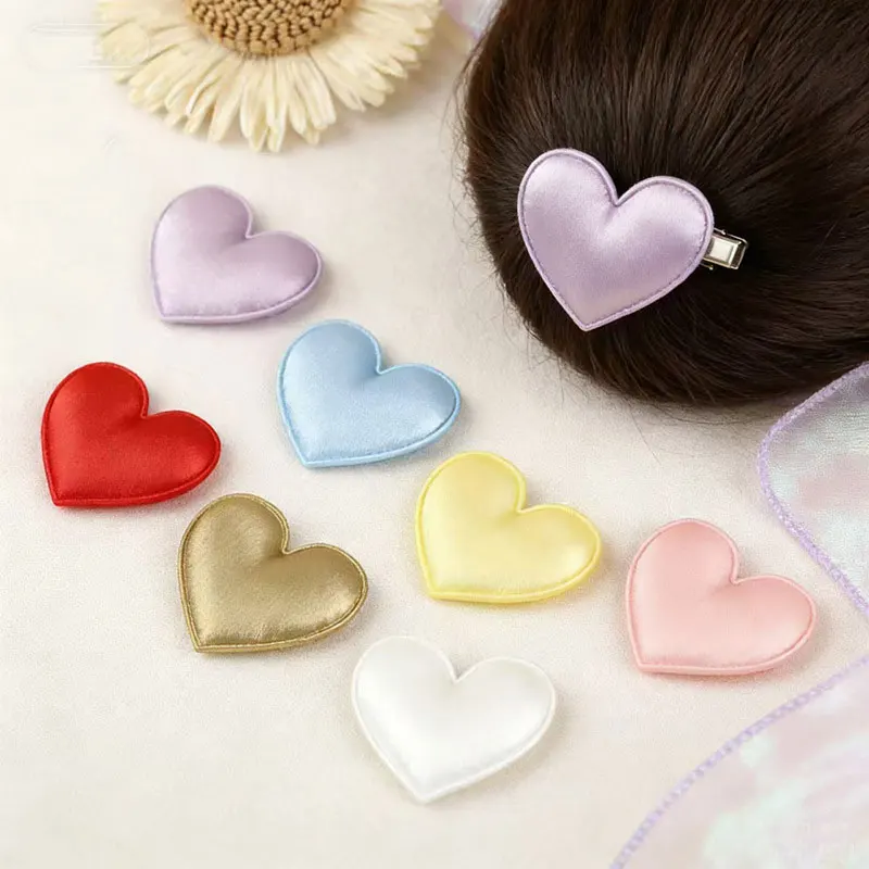 100 Stück 4CM Hitzegepresste Stoff-Herzapplikationen für DIY Handgemachte Haarspangen, Taschen, Hüte, Spielzeug und Stoffaccessoires – Detail 5