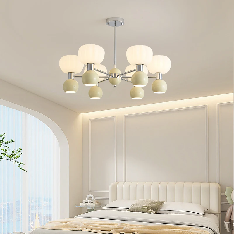 

Nordic Modern Cream Style LED Chandelier For Bedroom Study Kitchen Indoor Lighting Branch Shaped Chandelier Decoration House