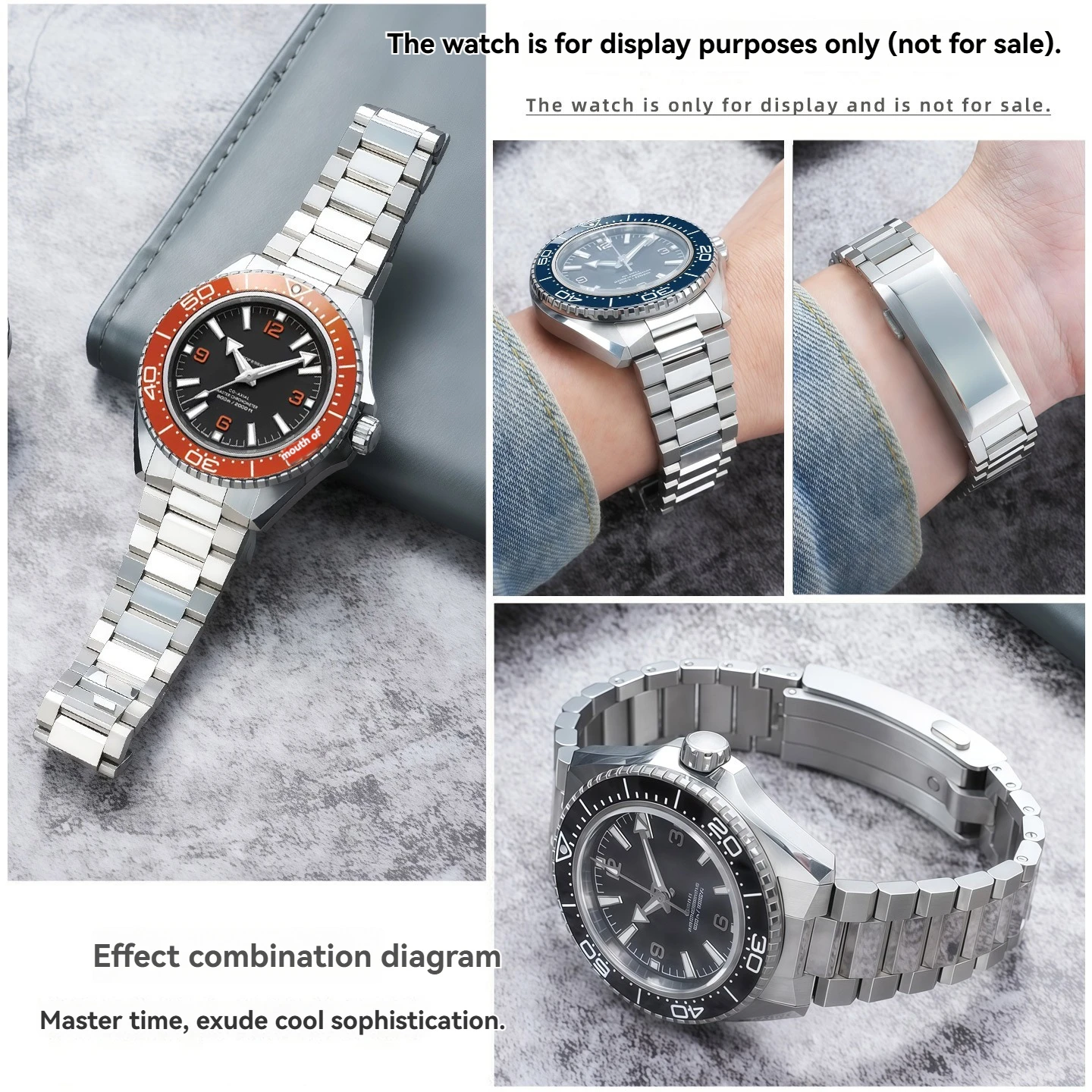 For Omega Seahorse 600 sports mechanical men's watch 42mmDial 217.32.42 stainless steel watch strap with arc mouth bracelet 21mm