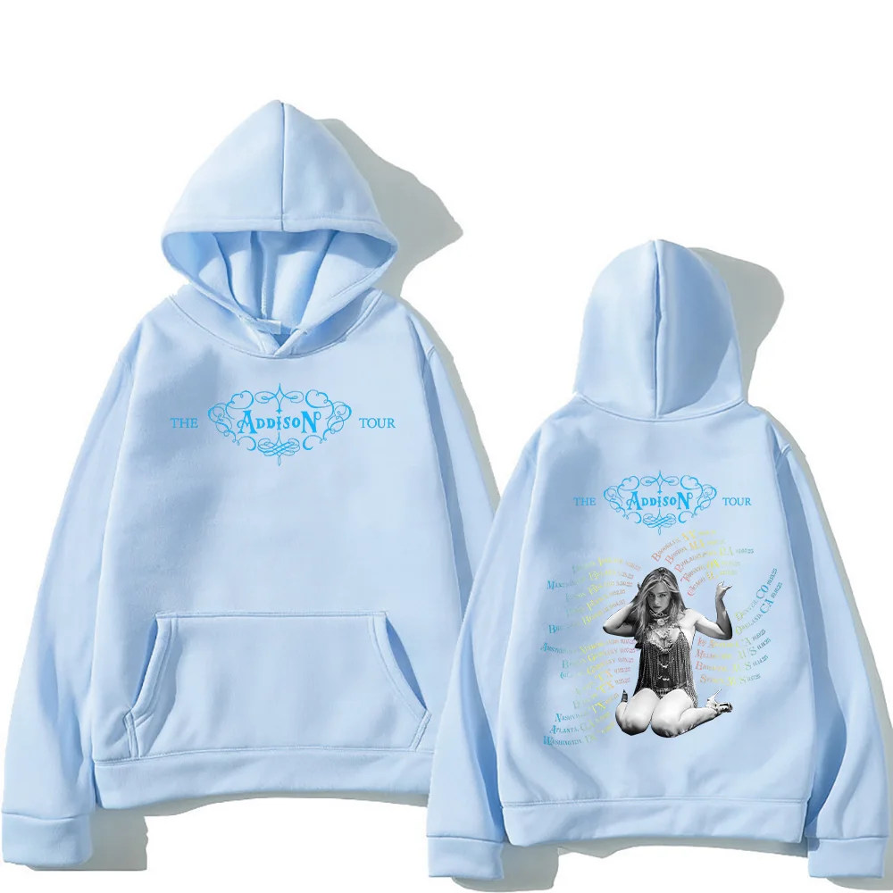 أديسون راي 2025 جولة ميرش هوديس للجنسين موضة كم طويل بلوزات اتجاهات تصميم الملابس الجمالية شارع العليا البلوز #2