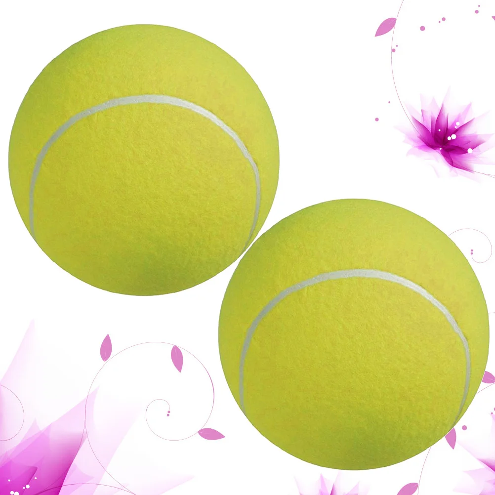 2Pcs 24Cm 대형 테니스 공 9.5 인치 유연한 고무 공 부드러운 터치 플란넬 커버 야외 스포츠에 이상적
