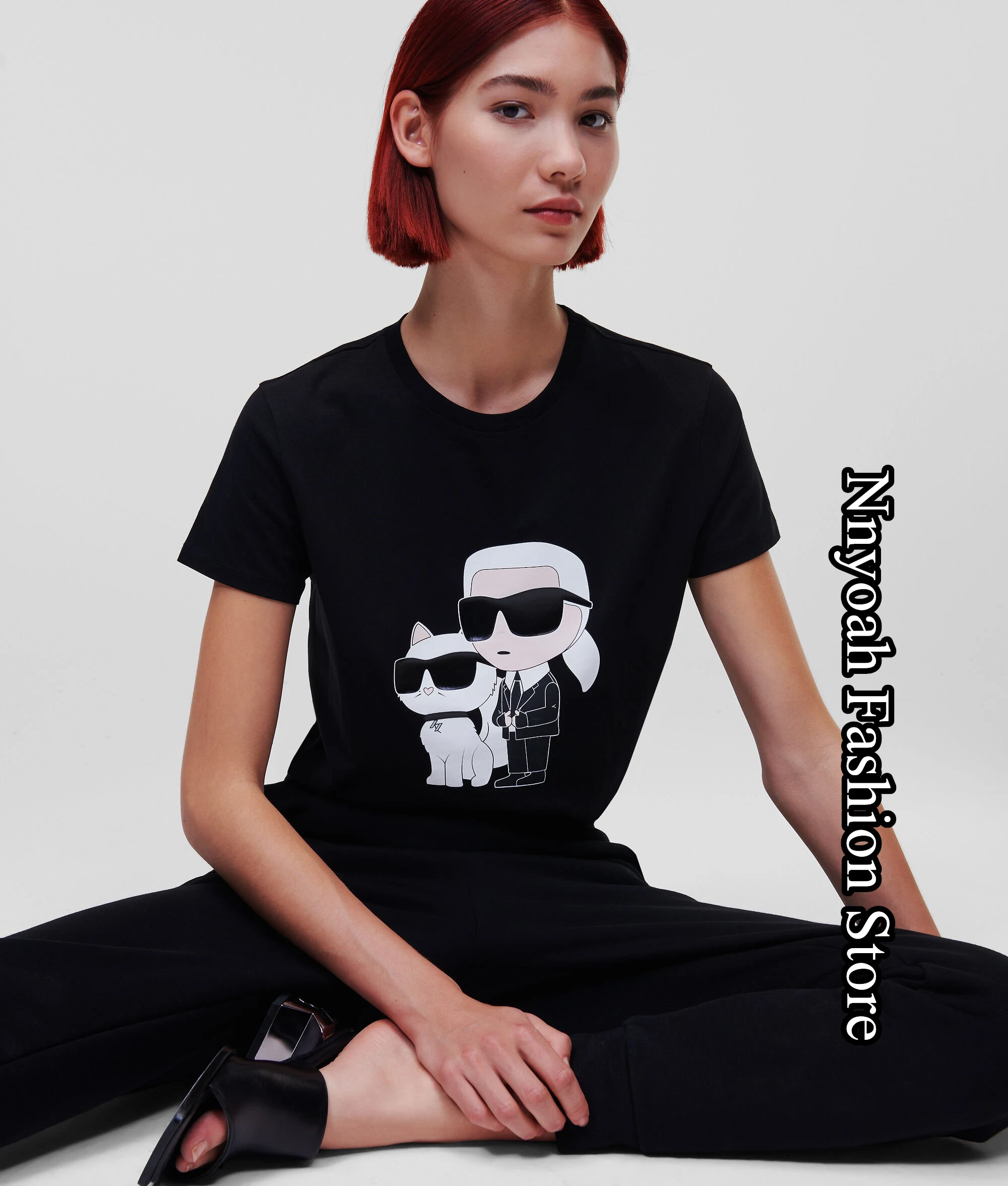 IKONIK KARL CHOUPETTE T-Shirt Men Women Summer Trendy Cotton Tops Tees Kids Fashion Short Sleeve Clothing Daily Streetwear