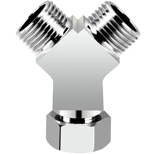 Imagen 2 del producto Divisor de tres vías totalmente de latón de 1/2 "", grifo de conexión en vivo, divisor de tres vías, junta un en dos salidas, accesorios de tubería de agua gruesos