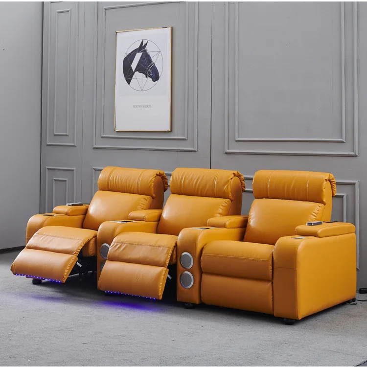 Modern furniture electric leather sofa recliner, automatic recliner USB charger, recliner leather