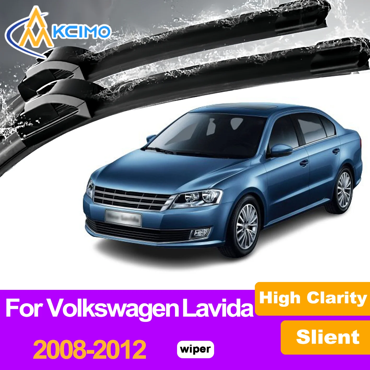 

Silent Black Front Wiper Blades Set for Volkswagen Lavida 18 2008–2012 2009 Auto Windscreen Windshield Window Wiper Accessories