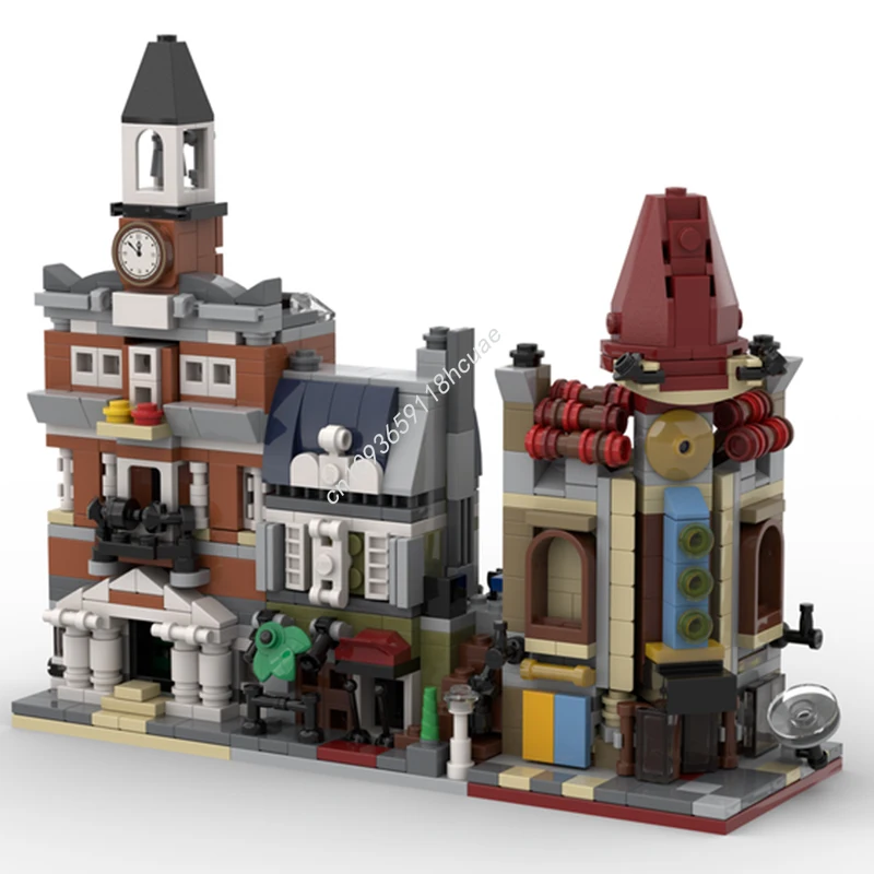 224pcs MOC Parisian Restaurant Mini Moduolar Modular Buildings Building Blocks Christmas asy-to-Start Beginner Friendly Gift