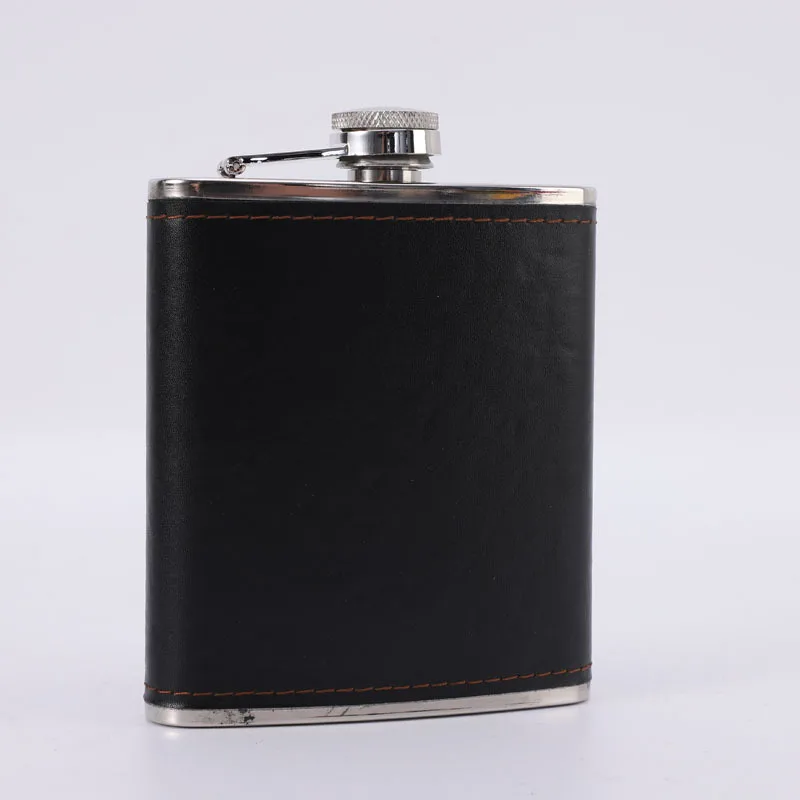 7oz Portable Flagon Hip Flask set leather with cup for Whiskey Vodka Wine Pot Alcohol outdoor gift box Drinking Bottle tools