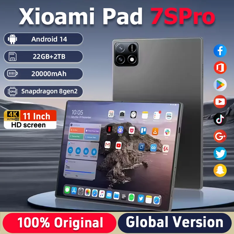 2025 NEW Original MI Pad 7 Pro Tablet 11inch Snapdrago 8gen2  HD 4K Android 14 22GB+2TB 20000mAh 5G Dual SIM WiFi GPS Tablet PC