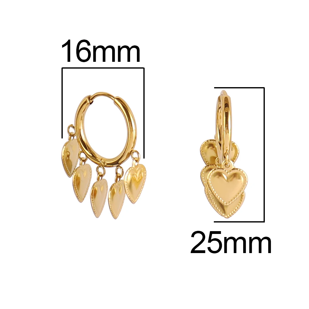 Fashion Heart Similing Face Hoop Earrings For Women Earring Stainless Steel Earrings Star Geometry Pendant Earrings Jewelry Gift