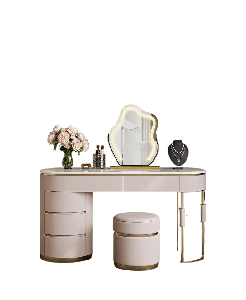 

Итальянский простой комод для спальни, современная маленькая квартира, элитный минималистичный мраморный светлый роскошный встроенный столик для макияжа