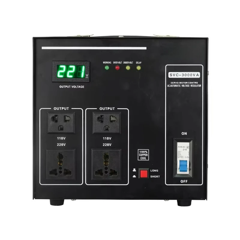 

Custom SVC-3000W Automatic Voltage Regulator 110V Single Phase LCD Display Voltage Stabilizers Servo Motor Household Appliances