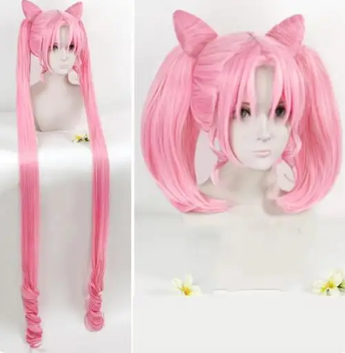 2Style New Sailor Chibiusa Small Lady Serenity Long Pink Lady Wig Ponytails For Women's Christmas Halloween Cosplay Party Wigs