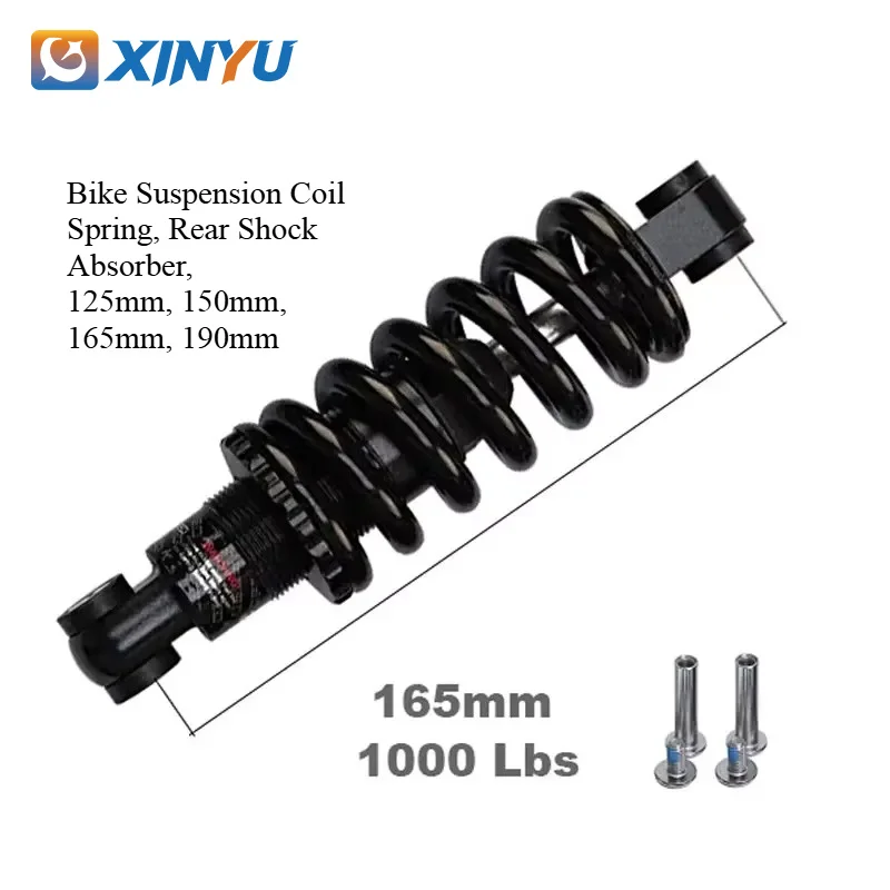 Bike Suspension Coil Spring Rear Shock Absorber, 125/150/165/190mm for MTB Electric Scooter Dirt Bike Parts