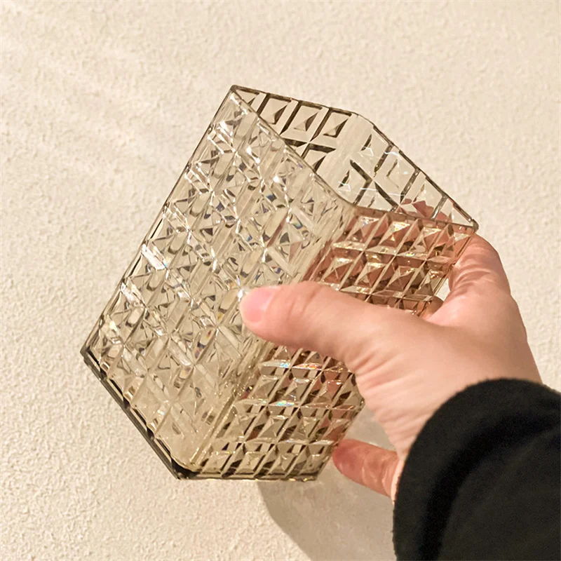 صندوق تخزين فرش المكياج، صندوق تخزين فرش التجميل المكتبي الشفاف، منظم فرش المكياج، حامل أشتات مكياج أحمر الشفاه